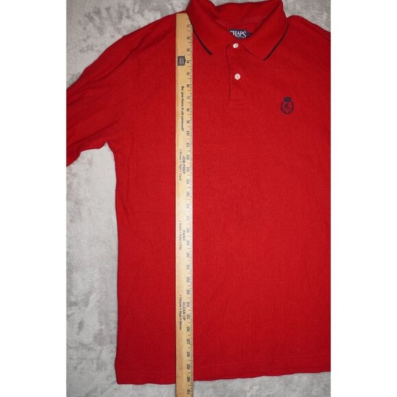 Vintage Chaps Ralph Lauren Long Sleeve Polo Shirt - Red -Preppy, Y2K, Streetwear - Picture 6 of 12